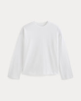 Forever Jersey Boxy Long-Sleeve Crew | White