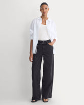 Lightweight Loose Wide-Leg Jean | Black | Long