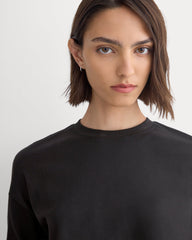 Forever Jersey Boxy Long-Sleeve Crew | Black