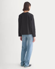 Forever Jersey Boxy Long-Sleeve Crew | Black