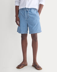 Lightweight Denim Easy Short | Light Indigo