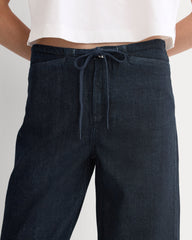 Low-Slung Tie-Front Jean | Dark Indigo