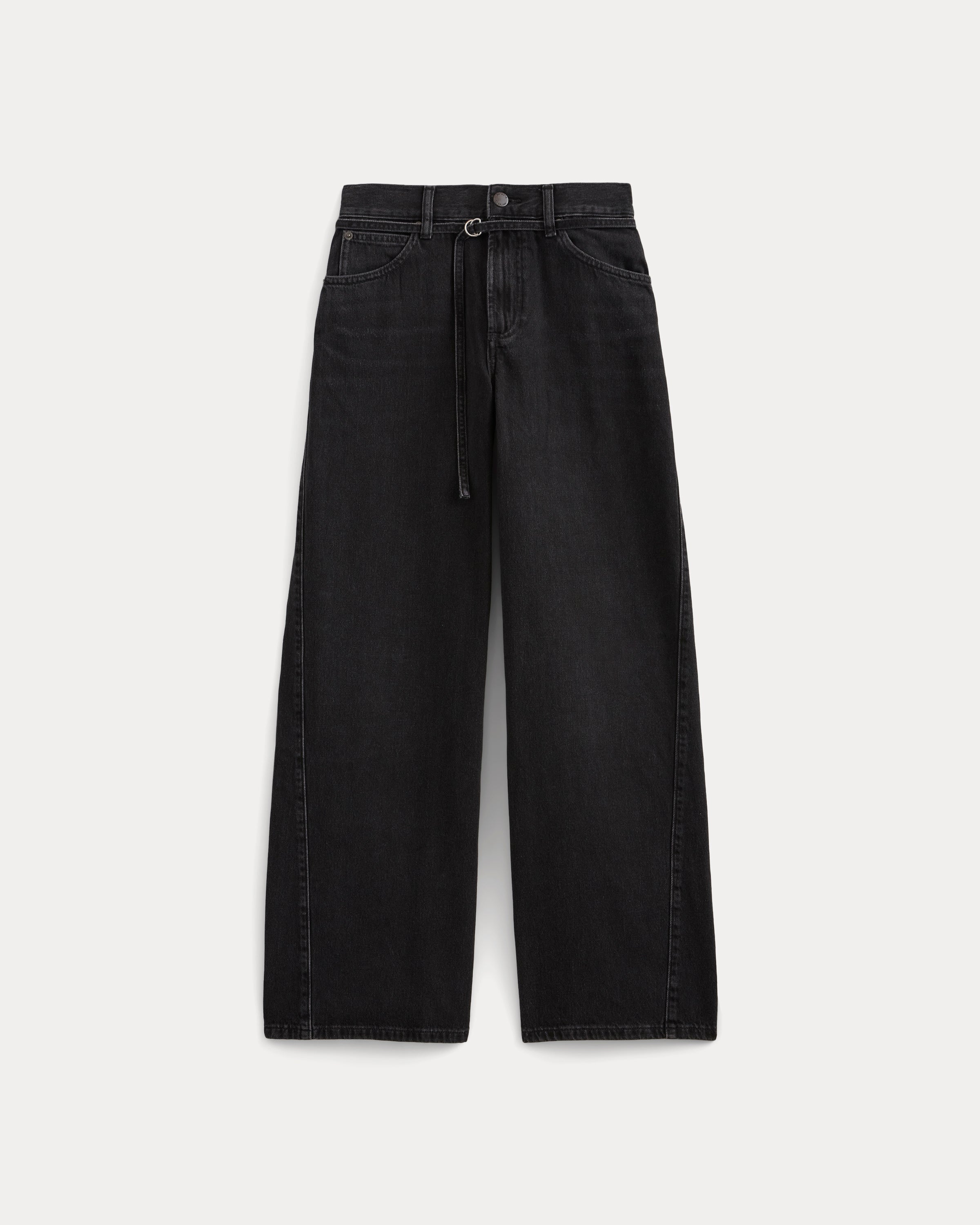 Lightweight Loose Wide-Leg Jean | Black | Regular