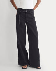 Lightweight Loose Wide-Leg Jean | Black | Regular
