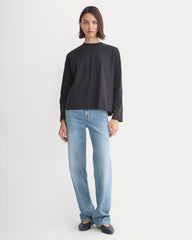Forever Jersey Boxy Long-Sleeve Crew | Black