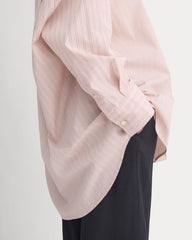 Back-Tie Oversized Shirt in Washed Poplin | Burnished Lilac/Gardenia