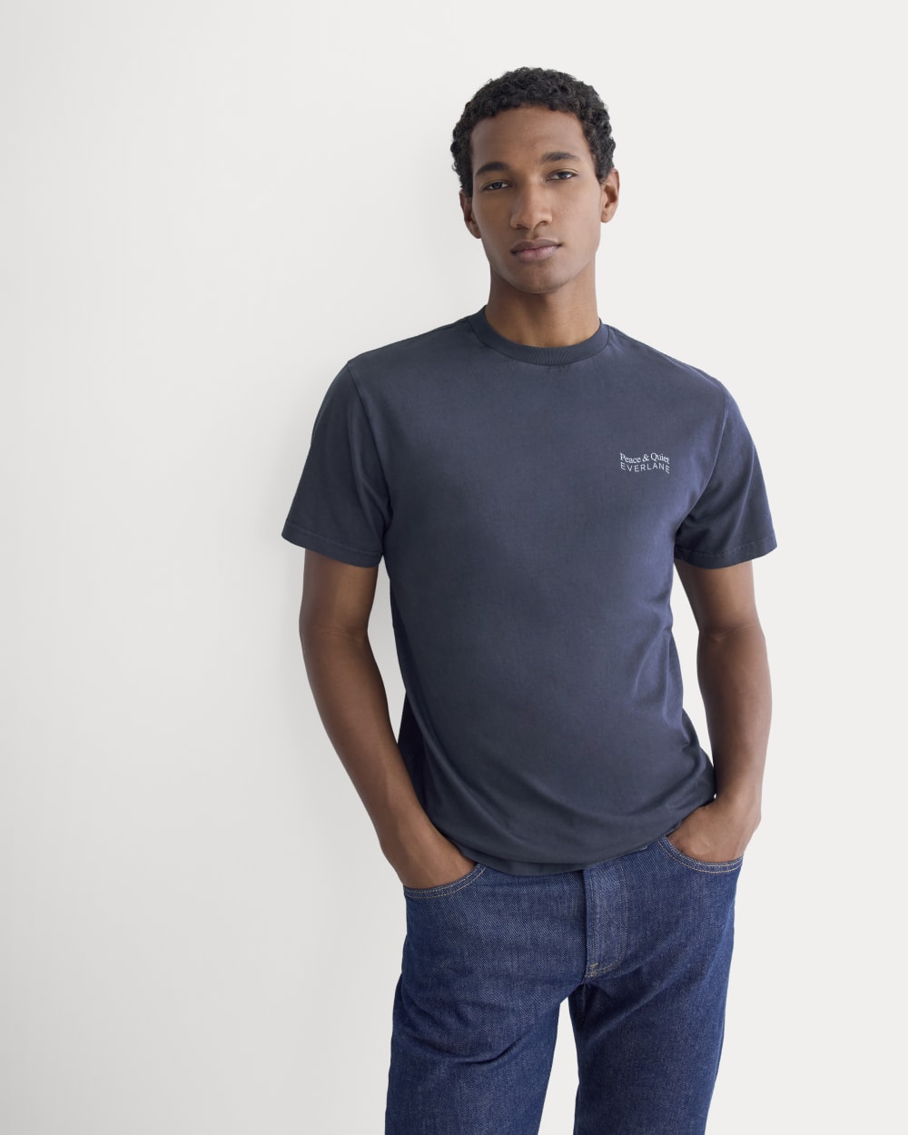 Everlane x Peace & Quiet Graphic Logo Tee | Navy