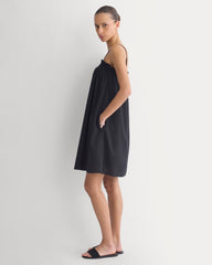 Gauze Smocked Dress | Black